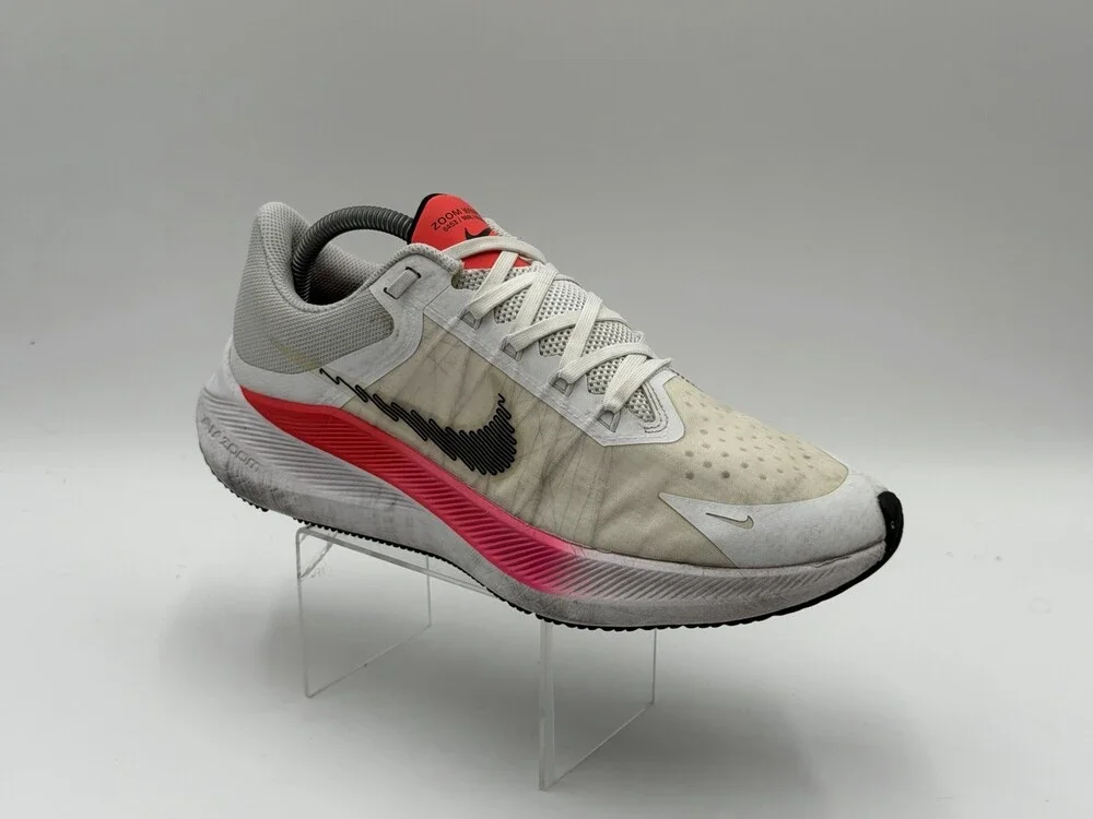 Nike Air Zoom Winflo 8 Mens Size 9 White Pink Athletic Running Shoes Sneakers